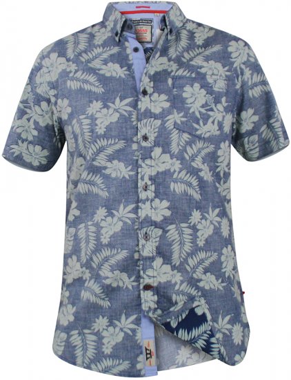 D555 Oswald Short Sleeve Hawaii Shirt - Overhemden - Overhemden Grote Maten Heren