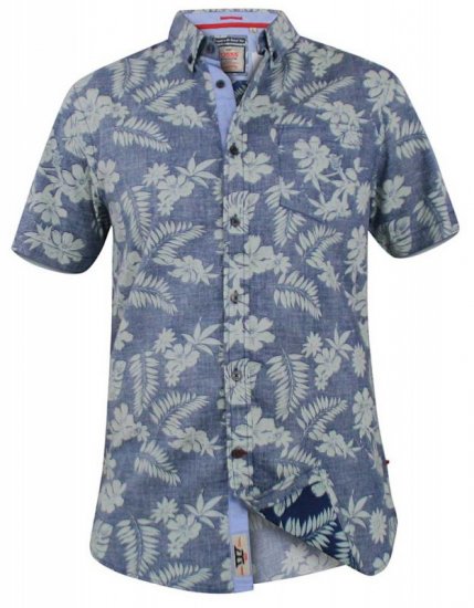 D555 Oswald Short Sleeve Hawaii Shirt - Overhemden - Overhemden Grote Maten Heren
