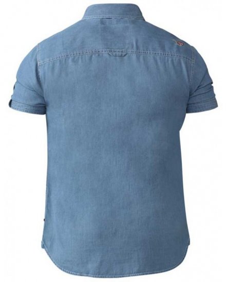D555 Nathan Short Sleeve Shirt Blue - Overhemden - Overhemden Grote Maten Heren