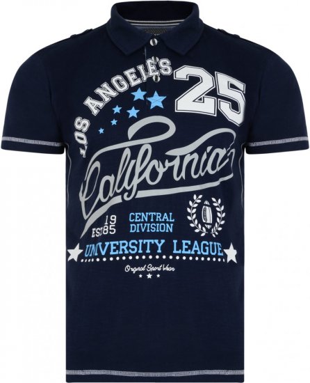 Kam Jeans 5219 Los Angeles Polo Navy - Polo shirts - Grote Maten Poloshirts Heren