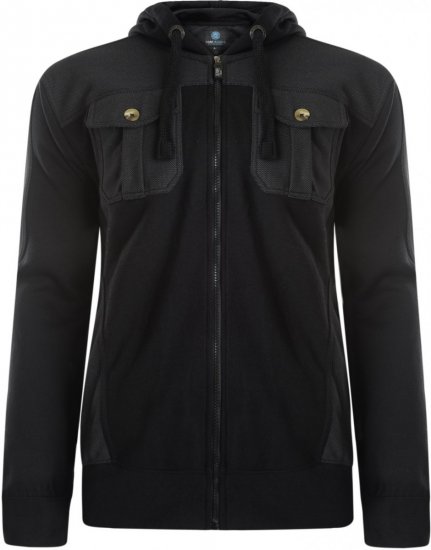 Kam Jeans 700 Contrast Print Hoody Black - Sweaters & hoodies - Sweaters & Hoodies Grote Maten Heren