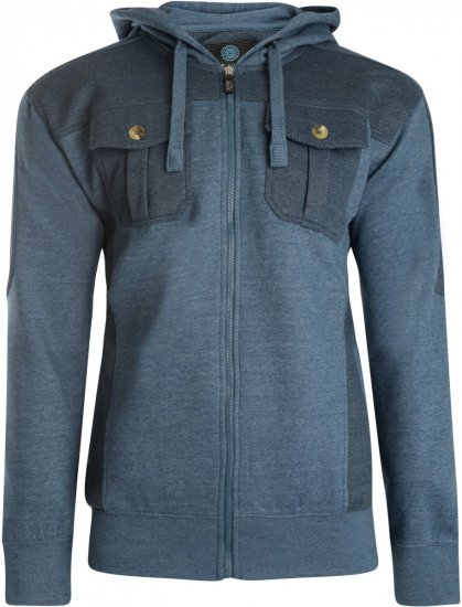 Kam Jeans 700 Contrast Print Hoody Denim - Sweaters & hoodies - Sweaters & Hoodies Grote Maten Heren