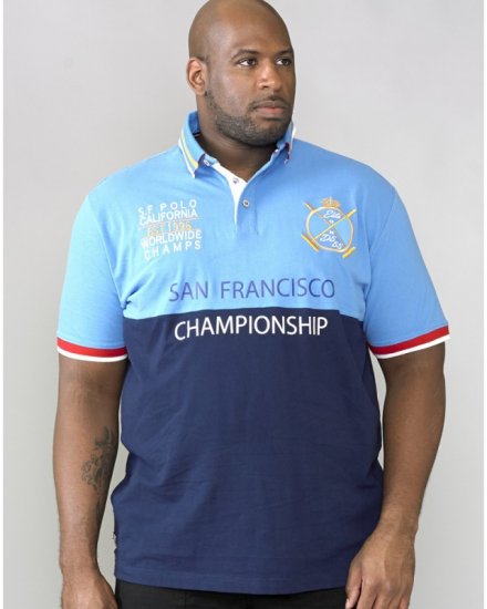 D555 Ernest Polo Blue & Navy - Polo shirts - Grote Maten Poloshirts Heren