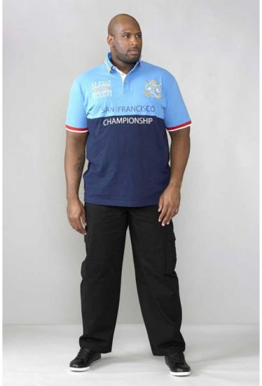 D555 Ernest Polo Blue & Navy - Polo shirts - Grote Maten Poloshirts Heren