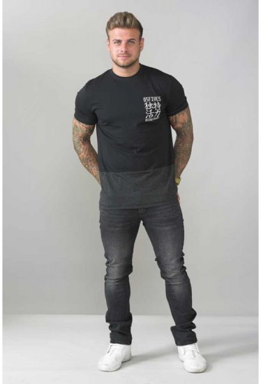 D555 Emerson T-shirt Black & Charcoal - T-shirts - Grote Maten T-shirts Heren