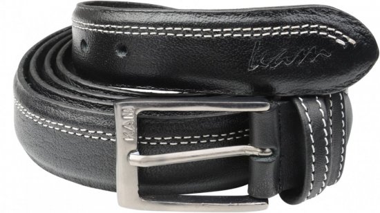 Kam Jeans 916 Leather Belt Black, 4cm - Riemen - Grote Maten Heren Riemen