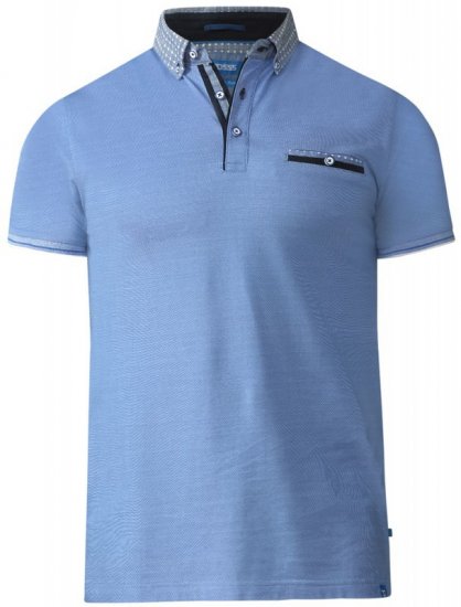 D555 Journey Fine Melange Polo Blue - Polo shirts - Grote Maten Poloshirts Heren