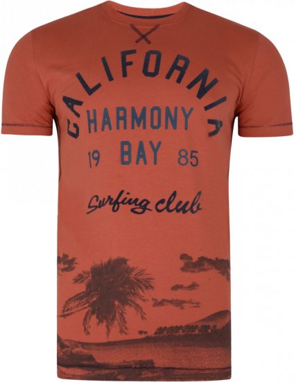 Kam Jeans 5207 Harmony Bay T-shirt Red - T-shirts - Grote Maten T-shirts Heren