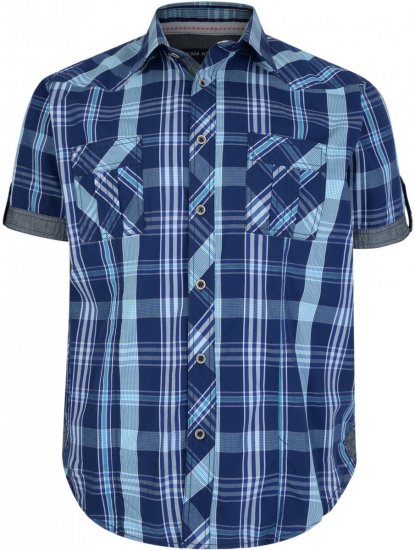 Kam Jeans 6148 Short Sleeve Shirt Navy - Overhemden - Overhemden Grote Maten Heren
