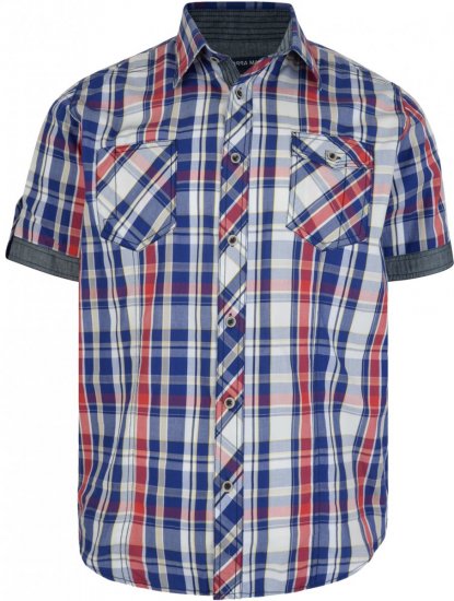 Kam Jeans 6149 Short Sleeve Shirt Stone - Overhemden - Overhemden Grote Maten Heren