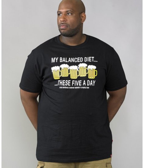 D555 Madison T-shirt Black - T-shirts - Grote Maten T-shirts Heren