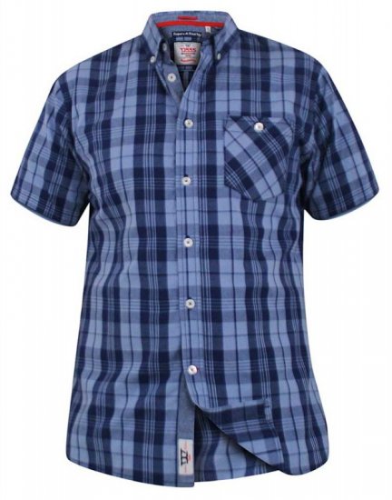 D555 Genoa Short Sleeve Shirt & T-shirt Combo - Overhemden - Overhemden Grote Maten Heren