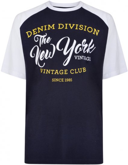 Kam Jeans 5210 Denim Division T-shirt Navy - T-shirts - Grote Maten T-shirts Heren