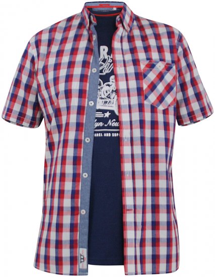 D555 Hadwin Short Sleeve Shirt & T-shirt Combo - Overhemden - Overhemden Grote Maten Heren