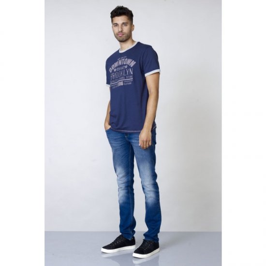 D555 Hatter T-shirt Navy - T-shirts - Grote Maten T-shirts Heren