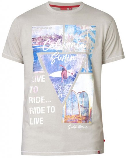 D555 Gordon T-shirt Pale Khaki - T-shirts - Grote Maten T-shirts Heren