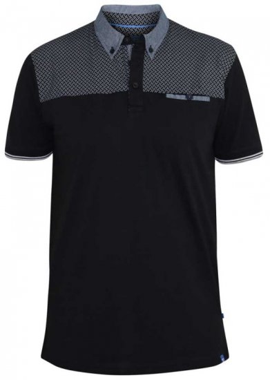 D555 Brent Polo Black - Polo shirts - Grote Maten Poloshirts Heren