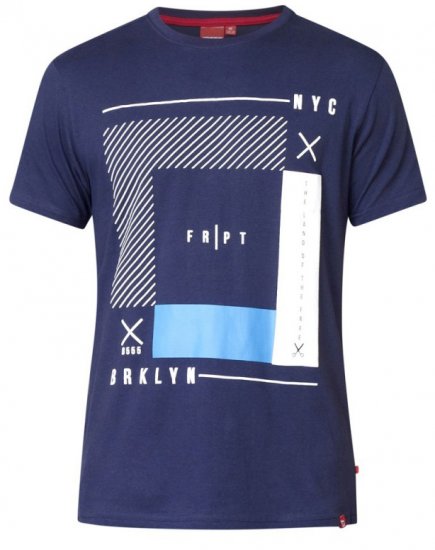 D555 Kenton T-shirt Navy - T-shirts - Grote Maten T-shirts Heren