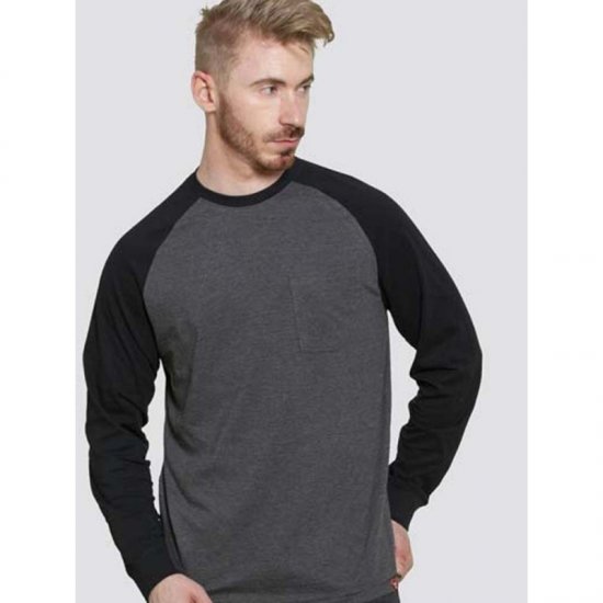 D555 Illinois Long Sleeve T-shirt Charcoal - T-shirts - Grote Maten T-shirts Heren