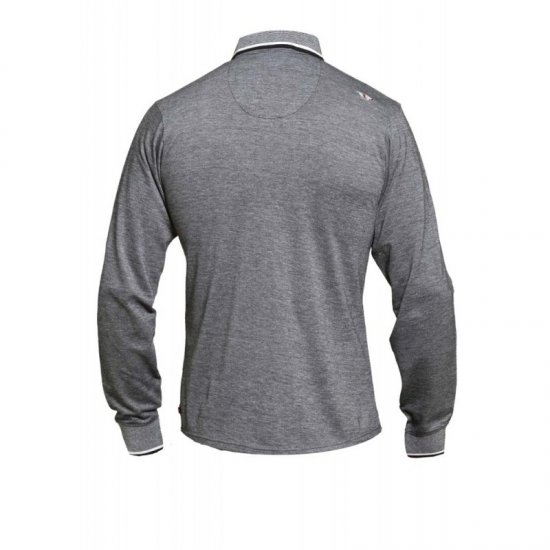D555 Brockville Long Sleeve Polo Grey - Polo shirts - Grote Maten Poloshirts Heren