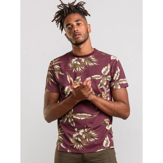 D555 Baxter T-shirt Wine-red - T-shirts - Grote Maten T-shirts Heren