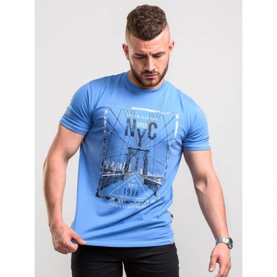 D555 Monty T-shirt Blue - T-shirts - Grote Maten T-shirts Heren
