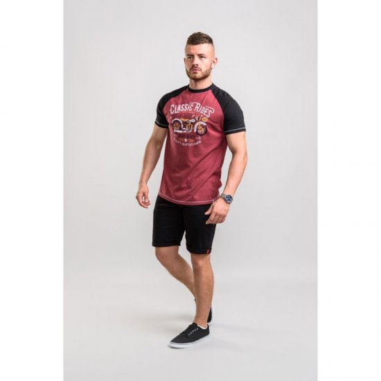 D555 Evans T-shirt Burgundy - T-shirts - Grote Maten T-shirts Heren