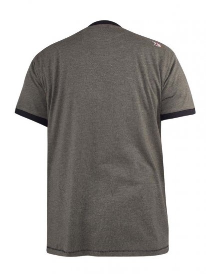 D555 Hereford Brooklyn Motorbike Printed Ringer T-Shirt Khaki - T-shirts - Grote Maten T-shirts Heren