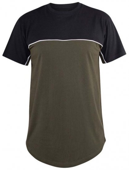 D555 Buckland Couture Cut And Sew Curved Hem T-Shirt - T-shirts - Grote Maten T-shirts Heren