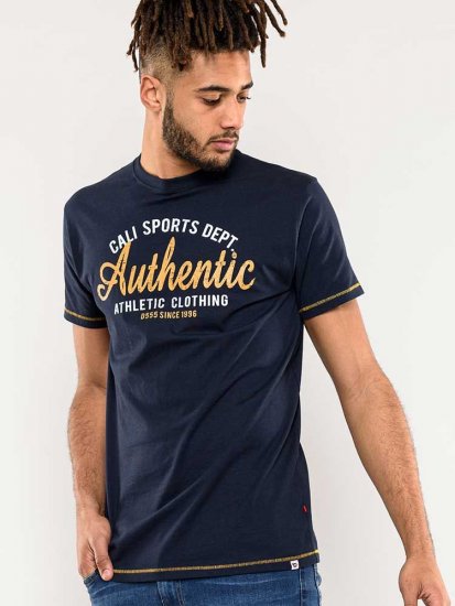 D555 Jasper Authentic Printed T-shirt Navy - T-shirts - Grote Maten T-shirts Heren