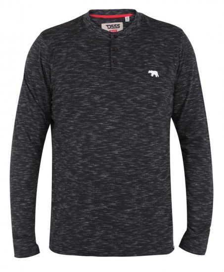 D555 Lavenham Long Sleeve Slub Grandad T-shirt - T-shirts - Grote Maten T-shirts Heren