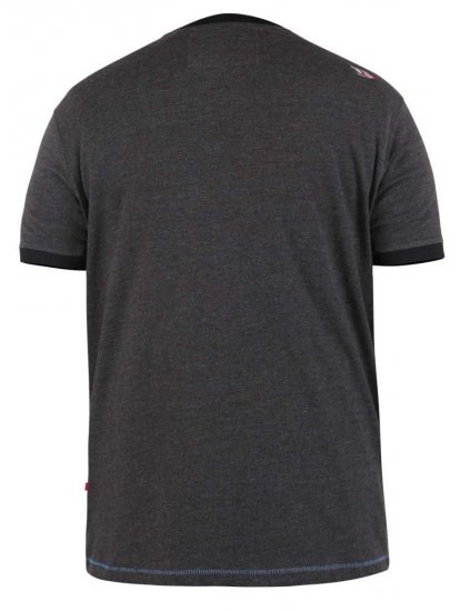 D555 Dowland T-Shirt With Ribbed Neck And Cuffs - T-shirts - Grote Maten T-shirts Heren