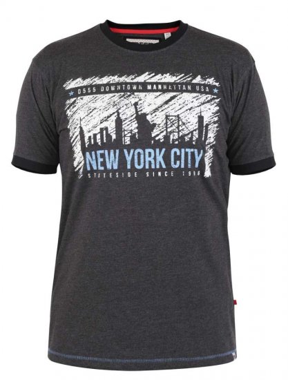 D555 Dowland T-Shirt With Ribbed Neck And Cuffs - T-shirts - Grote Maten T-shirts Heren