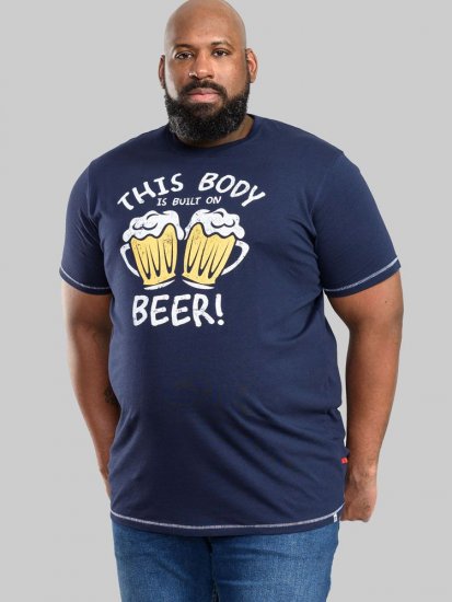 D555 Dartmoor Built On Beer Printed T-Shirt - T-shirts - Grote Maten T-shirts Heren