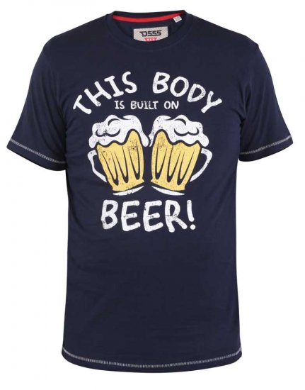 D555 Dartmoor Built On Beer Printed T-Shirt - T-shirts - Grote Maten T-shirts Heren