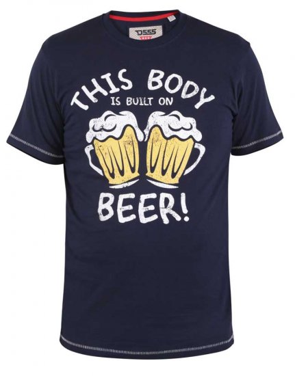 D555 Dartmoor Built On Beer Printed T-Shirt - T-shirts - Grote Maten T-shirts Heren
