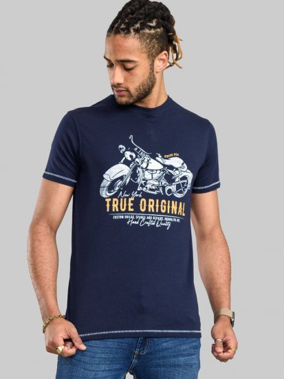 D555 Axbridge Motorbike Printed T-Shirt - T-shirts - Grote Maten T-shirts Heren