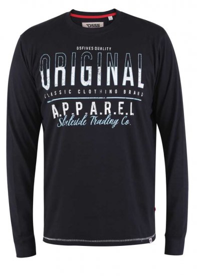 D555 Yeovil Long Sleeve T-Shirt - T-shirts - Grote Maten T-shirts Heren