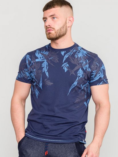 D555 BROMLEY Floral Panel Printed T-Shirt - T-shirts - Grote Maten T-shirts Heren