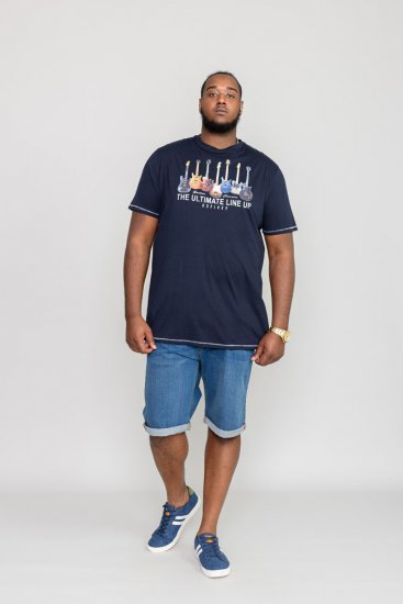 D555 PICKEMHAM Printed T-Shirt - T-shirts - Grote Maten T-shirts Heren