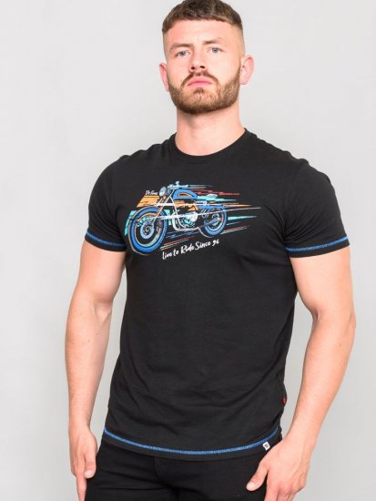 D555 CHINFORD Live To Ride Motorbike T-Shirt - T-shirts - Grote Maten T-shirts Heren