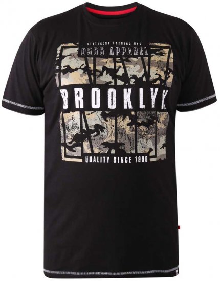 D555 BRICKET Camo Brooklyn T-Shirt - T-shirts - Grote Maten T-shirts Heren