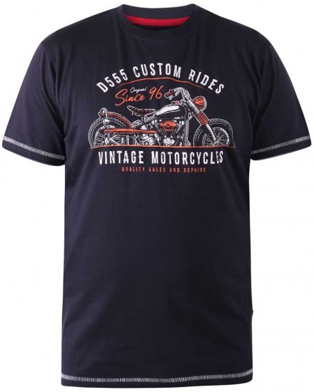 D555 CHESHUNT Vintage Motorcycle T-Shirt - T-shirts - Grote Maten T-shirts Heren