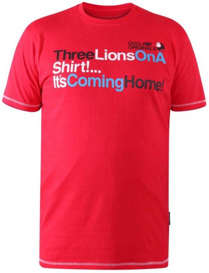 D555 LIONS England T-shirt - T-shirts - Grote Maten T-shirts Heren