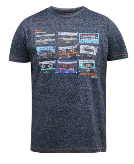 D555 Apsey Multi Cassette Tape Printed T-Shirt - T-shirts - Grote Maten T-shirts Heren
