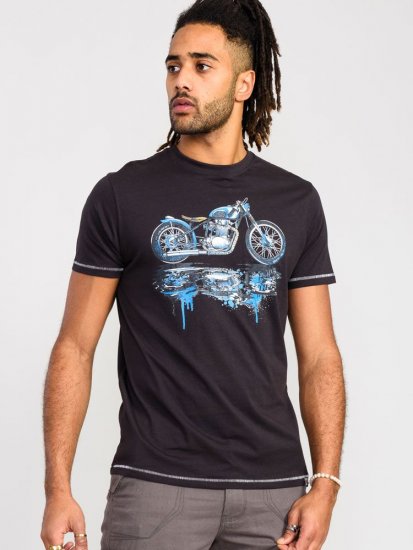 D555 Fritton Bike With Shadow And Drips Printed T-Shirt - T-shirts - Grote Maten T-shirts Heren