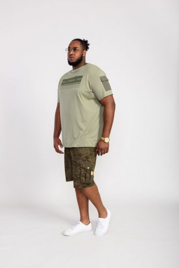 D555 Yarwell Printed T-Shirt With Sleeve Pocket - T-shirts - Grote Maten T-shirts Heren