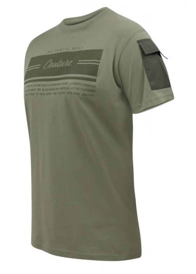 D555 Yarwell Printed T-Shirt With Sleeve Pocket - T-shirts - Grote Maten T-shirts Heren