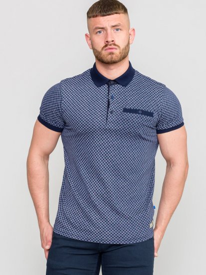 D555 AXFORD Print Polo Shirt - Polo shirts - Grote Maten Poloshirts Heren