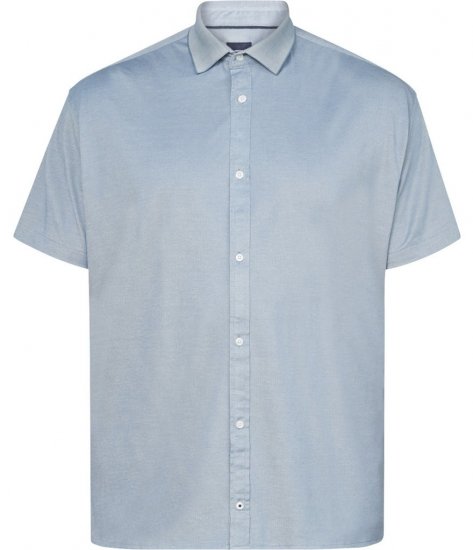 North Latitude 61116 Gemêleerd Piqué Shirt Korte Mouw Blauw - Polo shirts - Grote Maten Poloshirts Heren